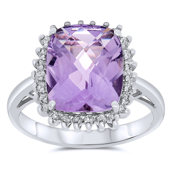 14k White Gold Amethyst Rings