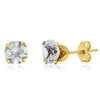 14k Yellow Gold Aquamarine Earrings