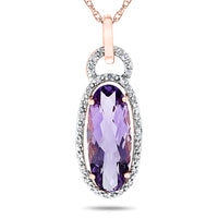 10k Rose Gold Amethyst Necklace/Pendants