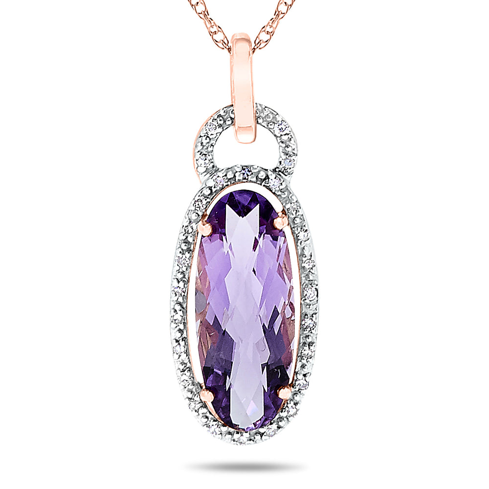 10k Rose Gold Amethyst Necklace/Pendants