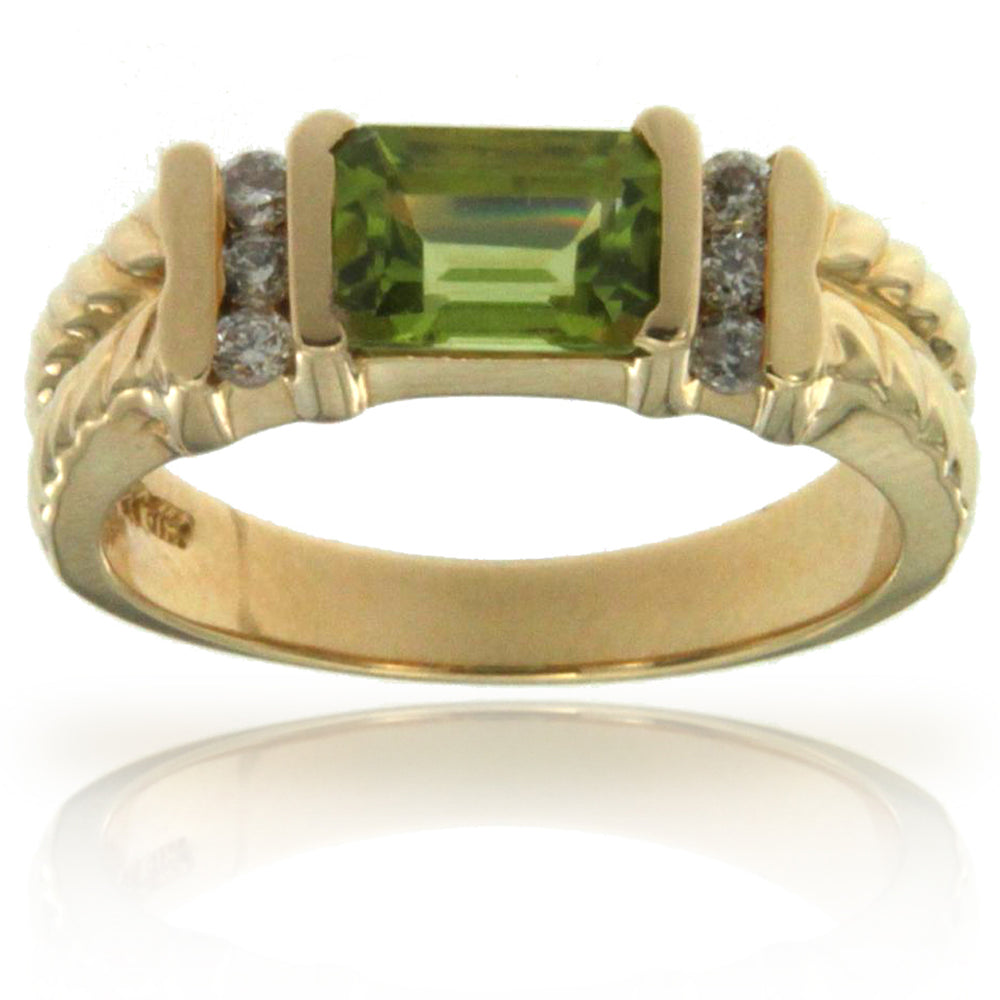 14k Yellow Gold Peridot Rings