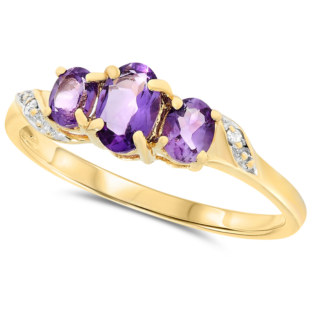 10k Yellow Gold Amethyst Rings