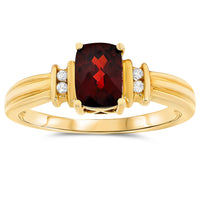 14k Yellow Gold Garnet Rings