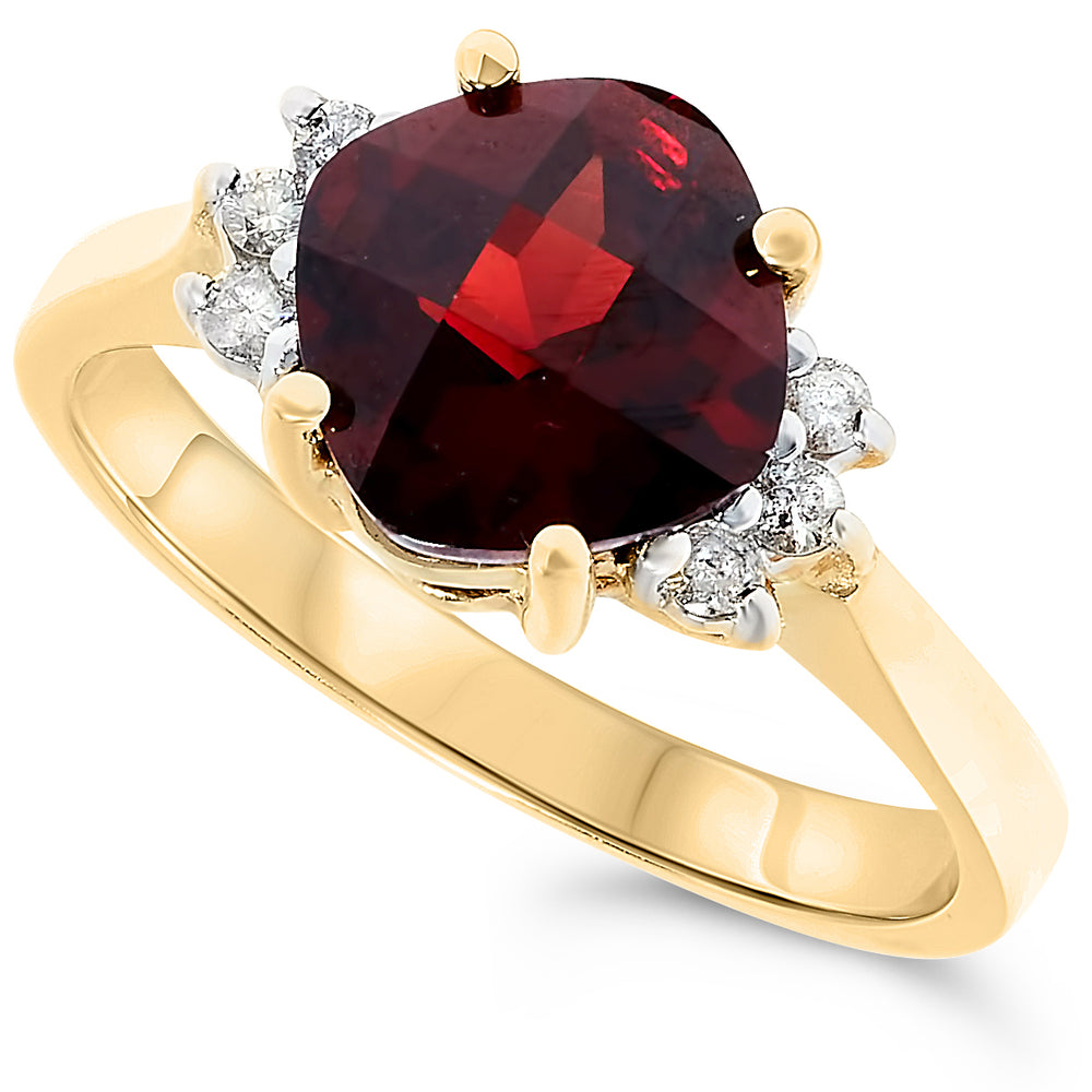 14k Yellow Gold Garnet Rings