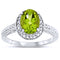 14k White Gold Peridot Rings