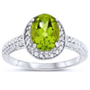 14k White Gold Peridot Rings