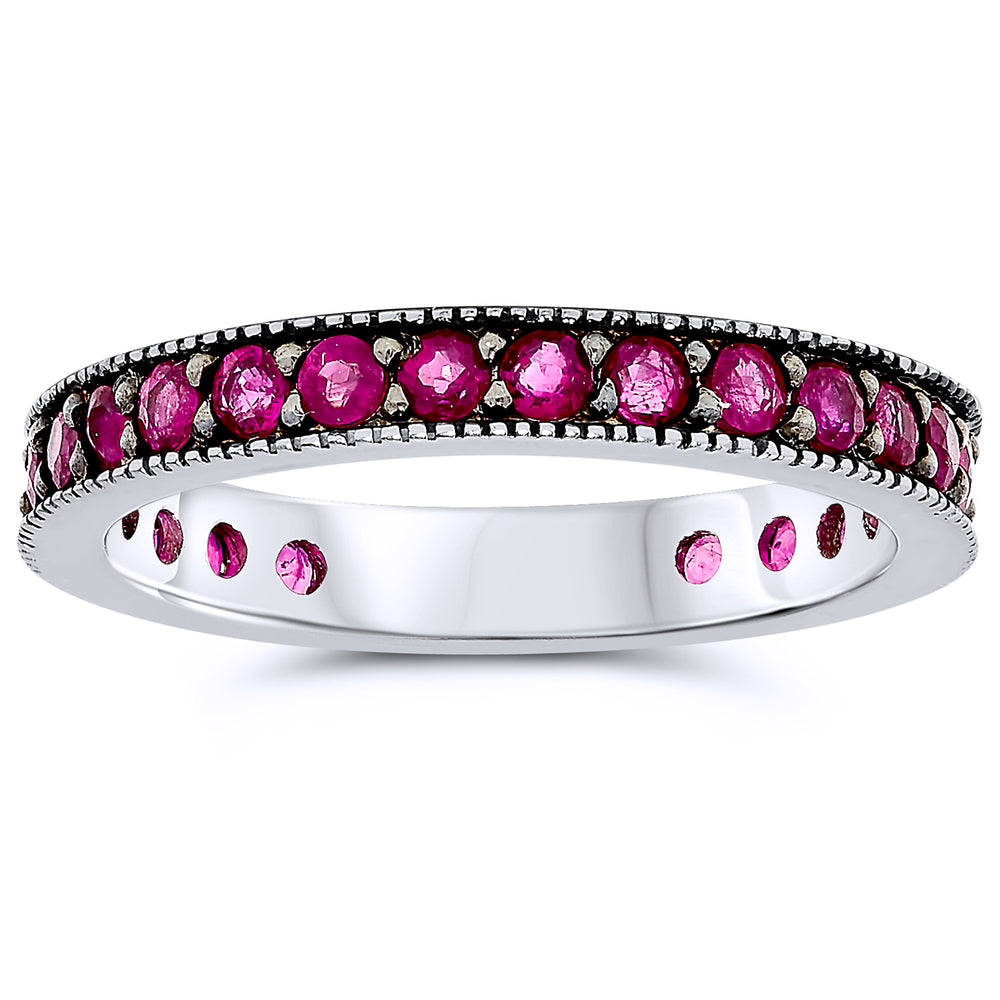 14k White Gold Ruby Rings