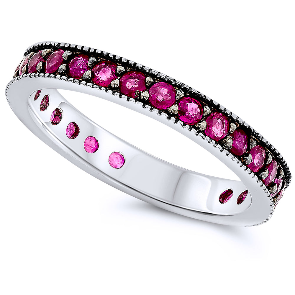 14k White Gold Ruby Rings