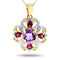 14k Yellow Gold Multi Gem Necklace/Pendants