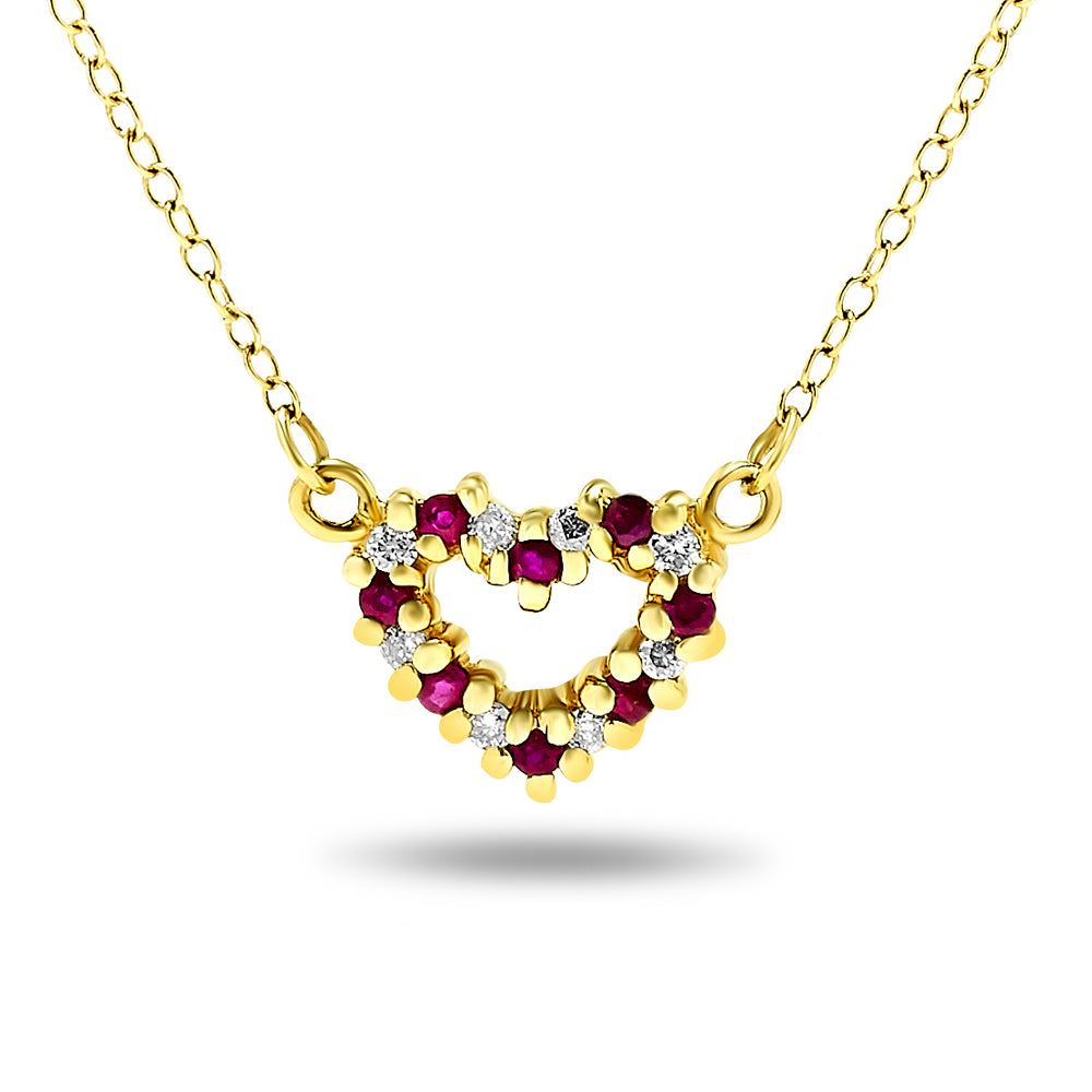 14k Yellow Gold Ruby Necklace/Pendants