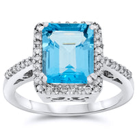 14k White Gold Topaz Rings