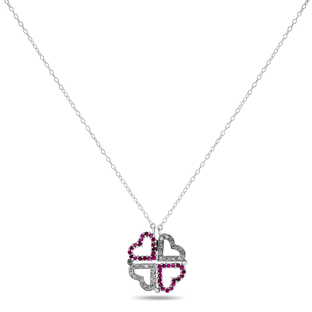 14k White Gold Ruby Necklace/Pendants