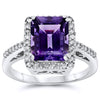 14k White Gold Amethyst Rings