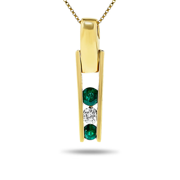 14k Yellow Gold Emerald Necklace/Pendants