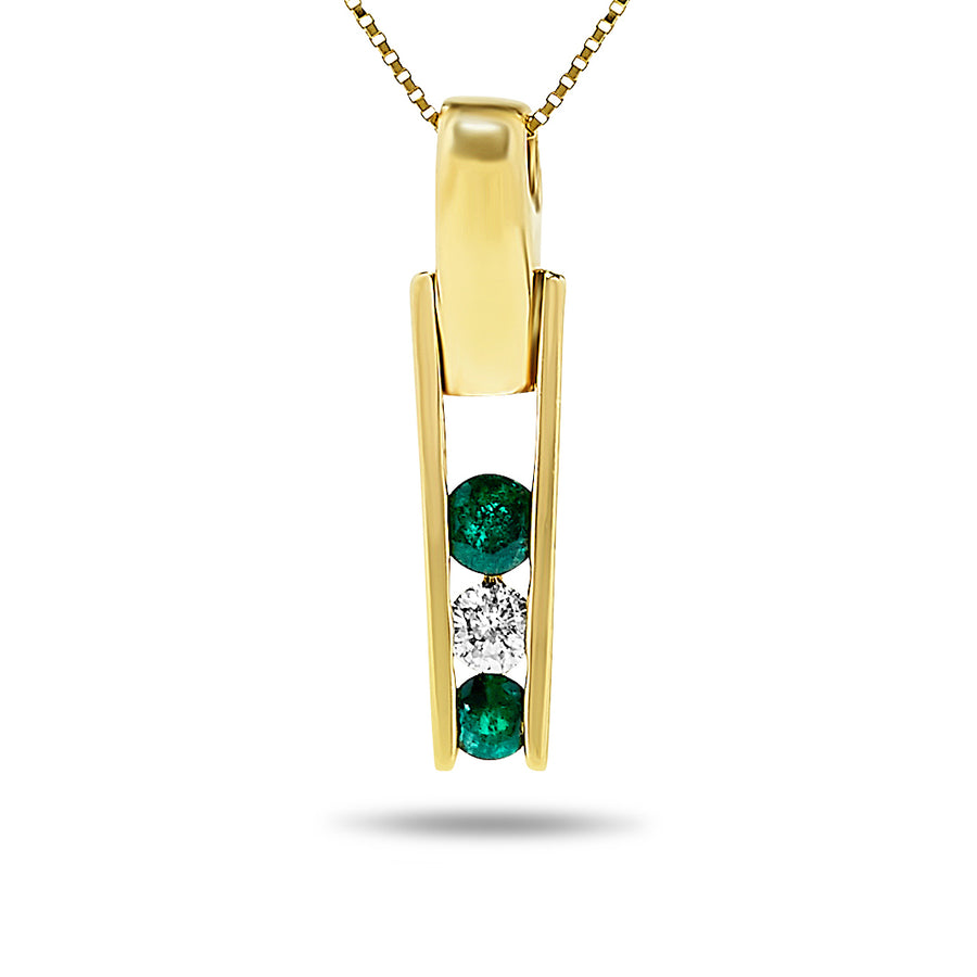 14k Yellow Gold Emerald Necklace/Pendants