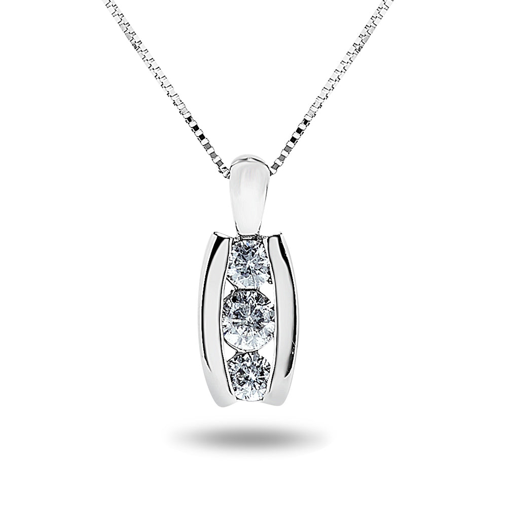 14k White Gold Diamond Necklace/Pendants