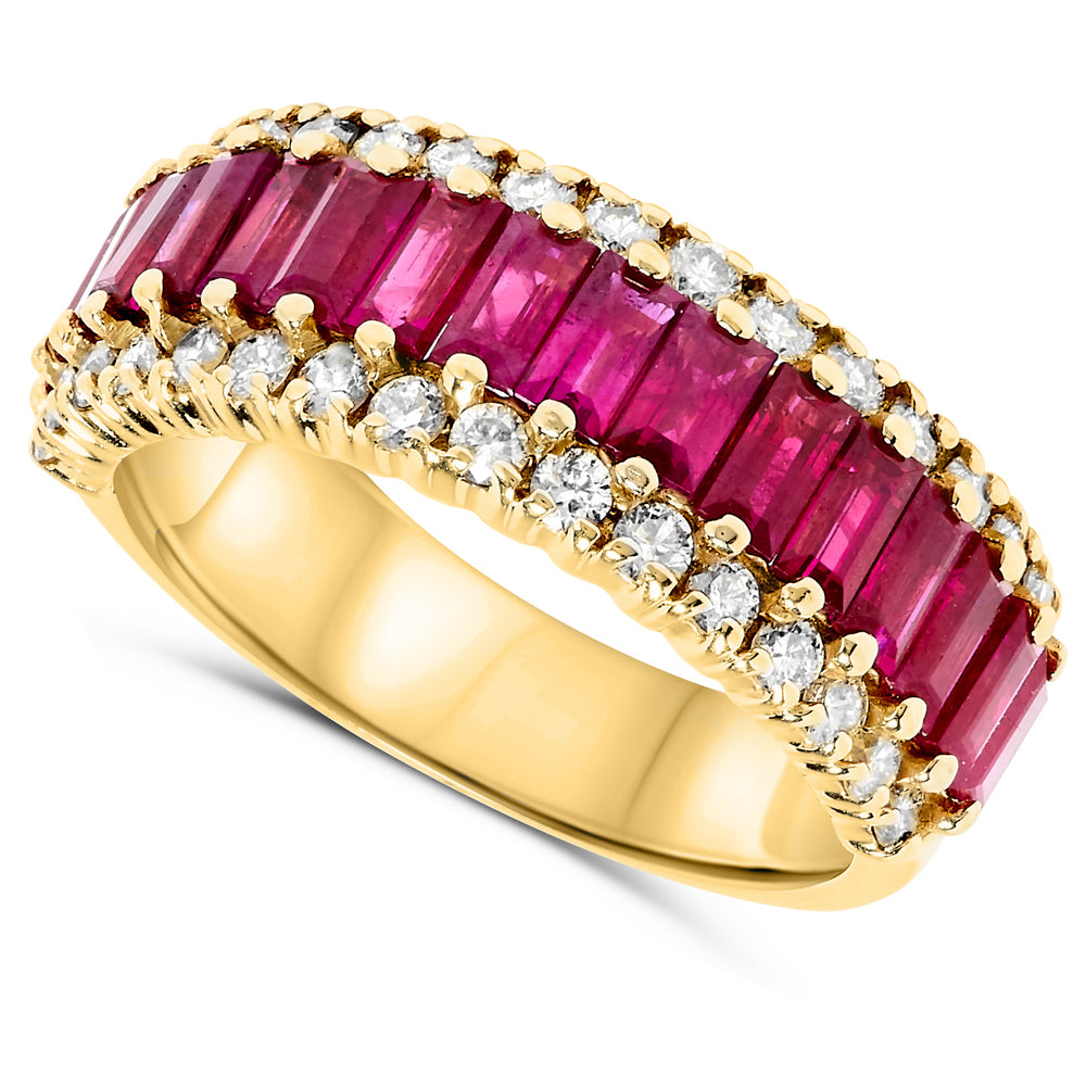 14k Yellow Gold Ruby Rings